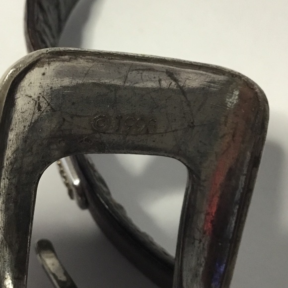 Vintage Men’s Brown Embellished Italian Leather Belt Size 40 - Picture 3 of 8